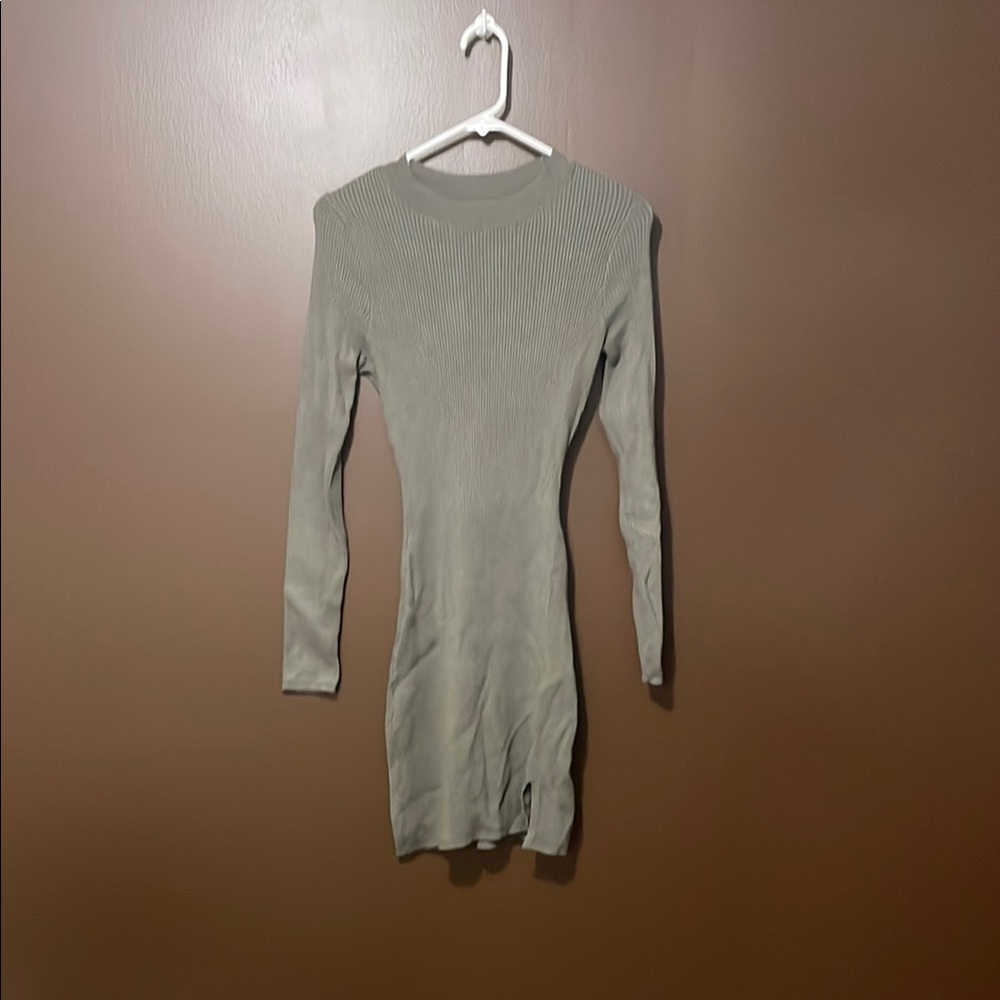 Hollister Green Ribbed Bodycon Dress Casual